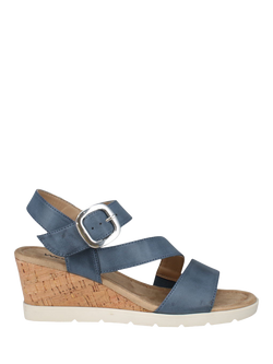 Westland by Josef Seibel Eloise 01 Wedge Heel Strappy Sandals, Blue Ocean, Blue Ocean