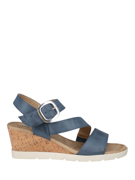 Westland by Josef Seibel Eloise 01 Wedge Heel Strappy Sandals, Blue Ocean, Blue Ocean