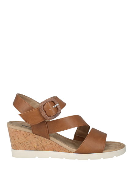 Westland by Josef Seibel Eloise 01 Wedge Heel Strappy Sandals, Brown Mid, Brown Mid