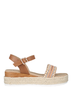 Westland by Josef Seibel Madison 08 Flatform Buckle Sandals, Brown Camel, Brown Camel