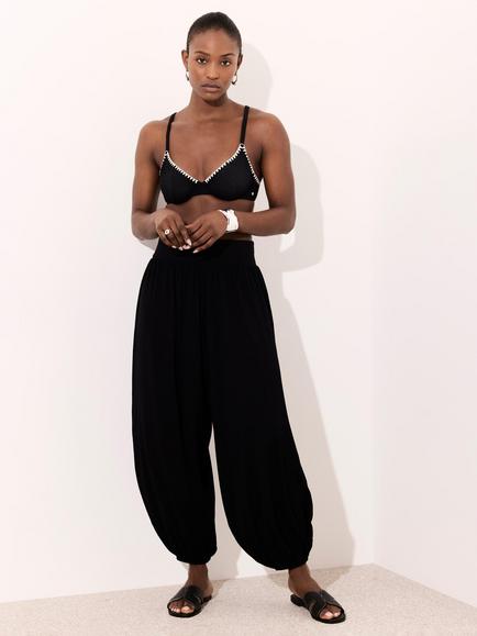 Mint Velvet High Rise Balloon Trousers, Black, Black