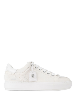 Kurt Geiger London Southbank Tag Canvas Trainers, White, White