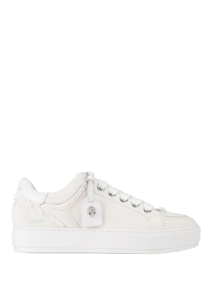 Kurt Geiger London Southbank Tag Canvas Trainers, White, White