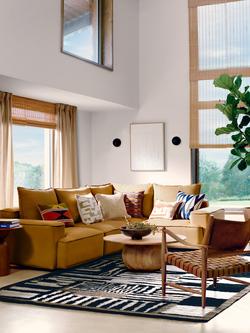 John Lewis Arezo Kelim Hand Woven Pure Wool Rug, Black - view 2, Black