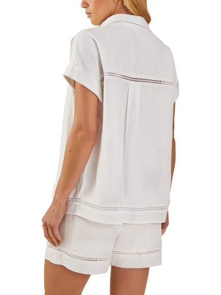 Accessorize Boxy Linen Rich Shirt, White - view 2, White