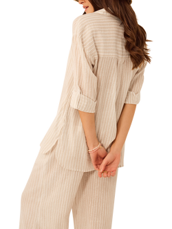 Accessorize Sparkle Stripe Beach Shirt, Gold - view 2, Gold