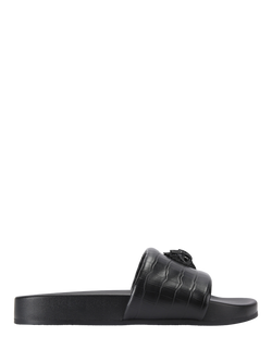 Kurt Geiger London Brockwell Leather Slider Sandals, Black, Black