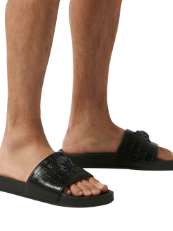 Kurt Geiger London Brockwell Leather Slider Sandals, Black - view 2, Black