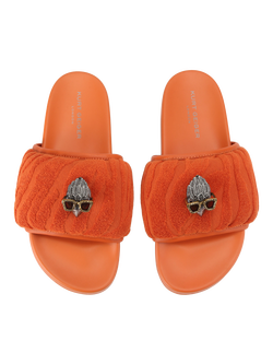 Kurt Geiger London Eagle Puff Slider Sandals, Orange - view 2, Orange