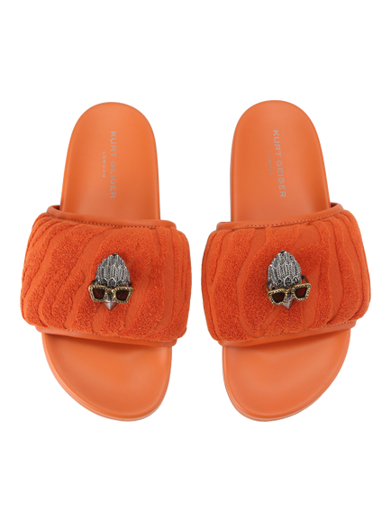 Kurt Geiger London Eagle Puff Slider Sandals, Orange - view 2, Orange