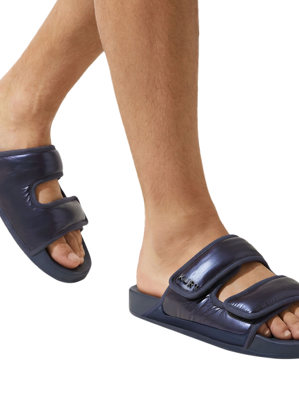 Kurt Geiger London Puff Footbed Sandals, Navy - view 2, Navy