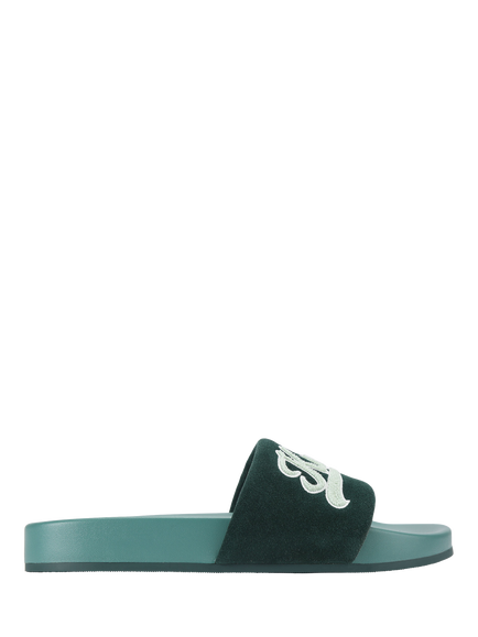 Kurt Geiger London Script Slider Sandals, Green, Green