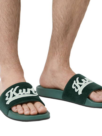 Kurt Geiger London Script Slider Sandals, Green - view 2, Green