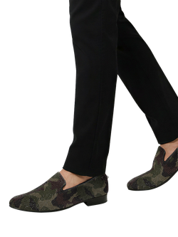 Kurt Geiger London Ace Suede Embellished Loafers, Green/Multi - view 2, Green/Multi