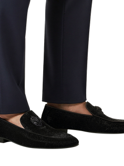 Kurt Geiger London Hugh 2 Eagle Velvet Loafers, Black - view 2, Black