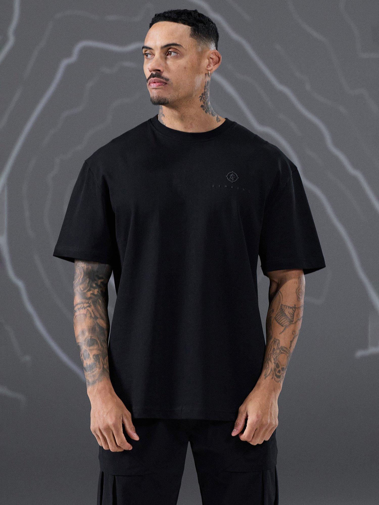 Product image 1 of 7, which shows Gym King Oblivion Relaxed Fit T-Shirt, Black, XS
