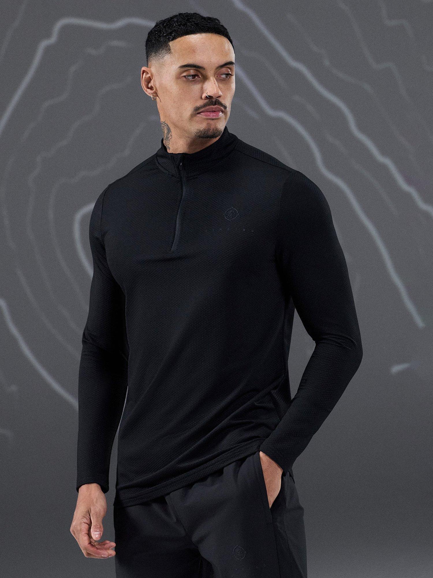 Product image 1 of 9, which shows Gym King Rogue 1/4 Zip Top, Black, L