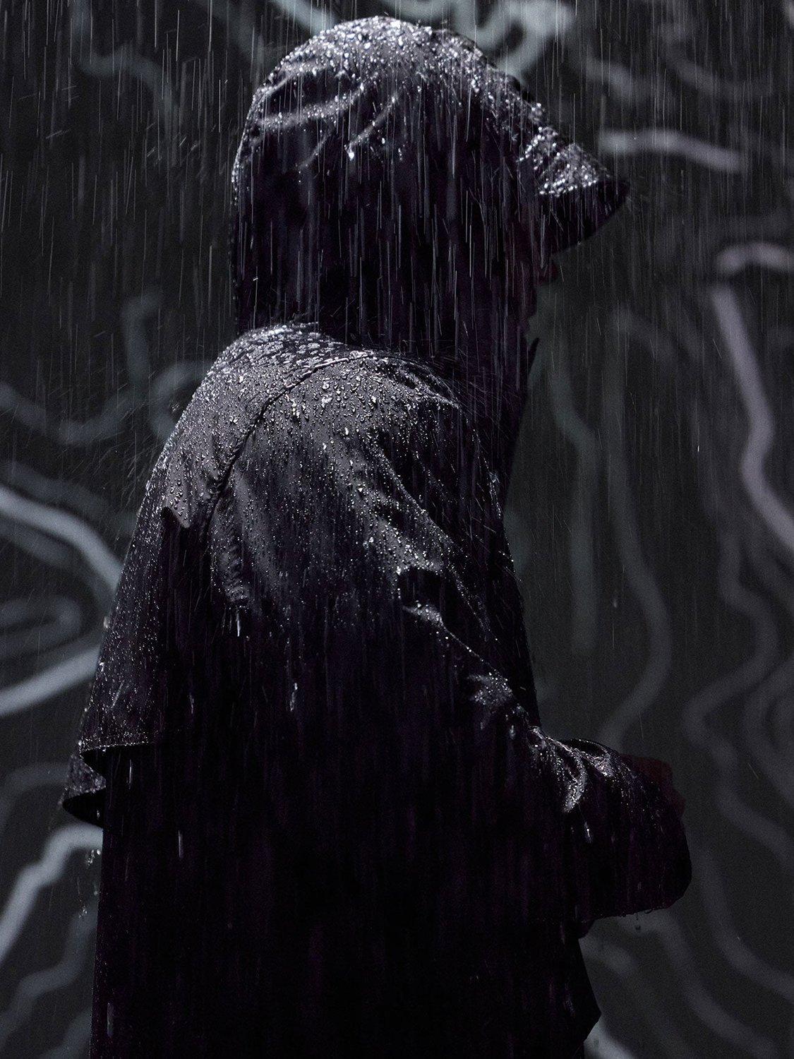 Product image 11 of 11, which shows Gym King Mid-Length Hooded Parka Coat, Black, L