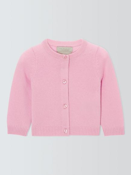 John Lewis Heirloom Collection Baby Cashmere Cardigan, Pink, Pink