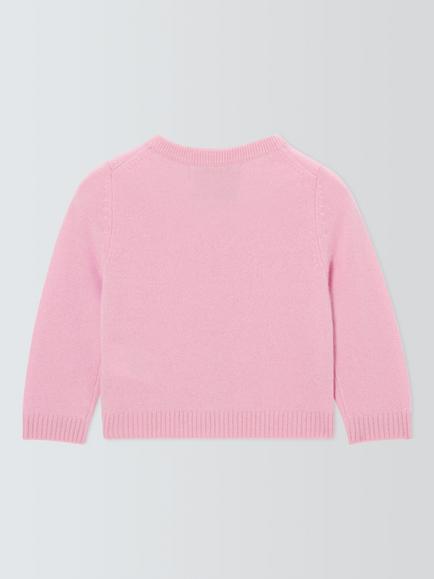 John Lewis Heirloom Collection Baby Cashmere Cardigan, Pink - view 2, Pink