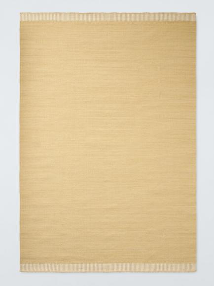 John Lewis Flatwoven Border Hand Woven Wool Rich Runner Rug, Butter
