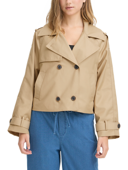 ICHI Eparza Cropped Trench Jacket, Cornstalk, Cornstalk