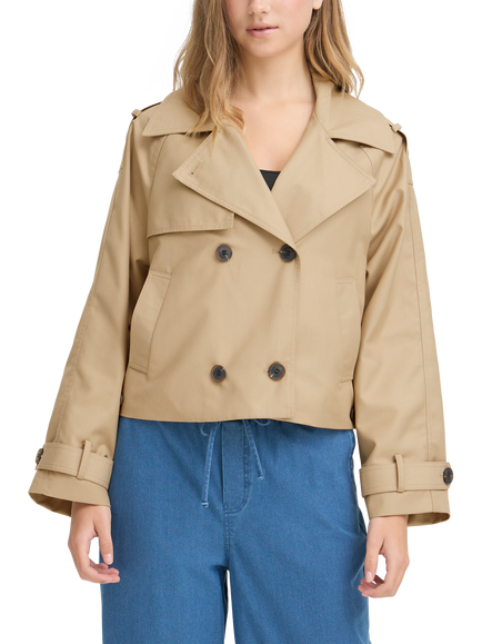 ICHI Eparza Cropped Trench Jacket, Cornstalk, Cornstalk