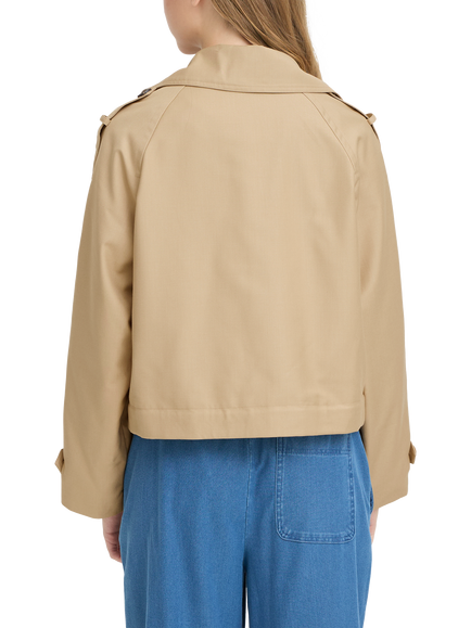 ICHI Eparza Cropped Trench Jacket, Cornstalk - view 2, Cornstalk