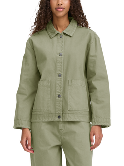 ICHI Olia Utility Denim Jacket, Oil Green, Oil Green