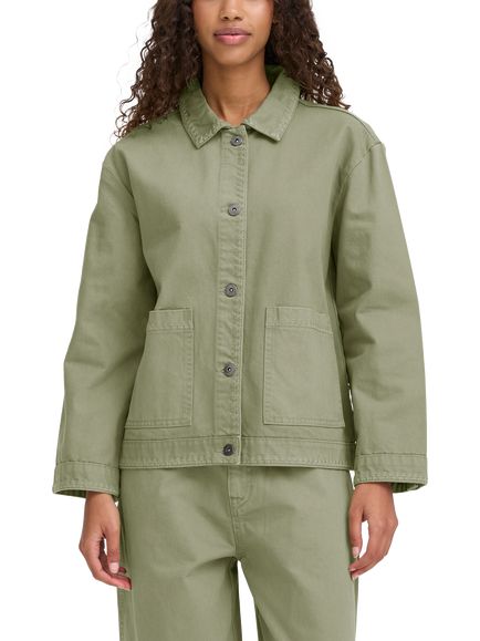 ICHI Olia Utility Denim Jacket, Oil Green, Oil Green