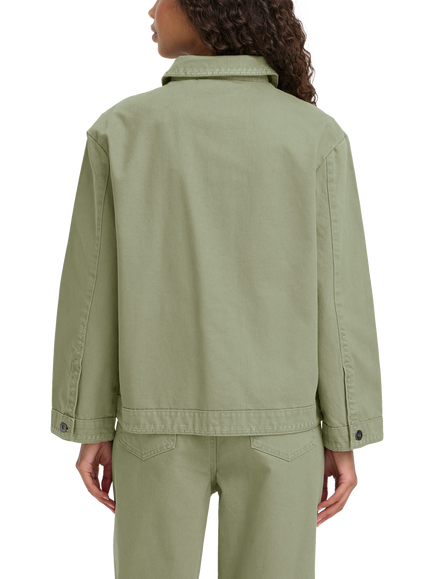 ICHI Olia Utility Denim Jacket, Oil Green - view 2, Oil Green