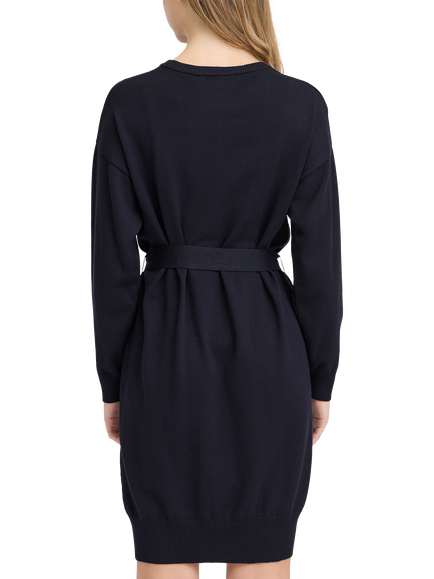 ICHI Luls Tie Waist Mini Dress, Total Eclipse - view 2, Total Eclipse