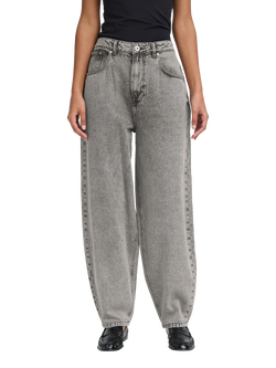 ICHI Berisel High Rise Balloon Jeans, Black Stone Wash