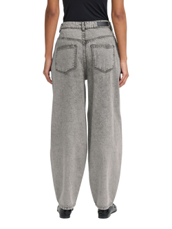 ICHI Berisel High Rise Balloon Jeans - view 2, Black Stone Wash