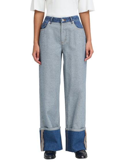 ICHI Mianna Wide Leg Jeans, Medium Washed Blue, Medium Washed Blue
