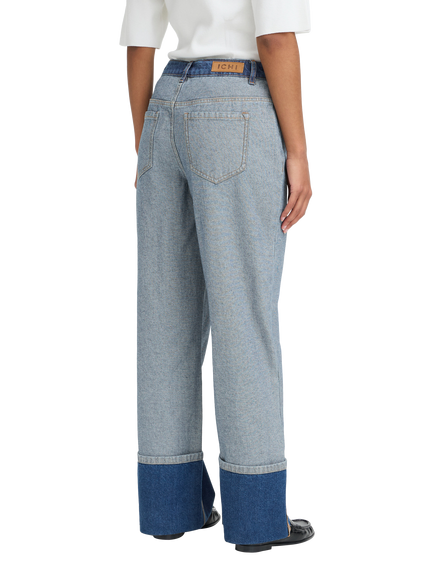 ICHI Mianna Wide Leg Jeans, Medium Washed Blue - view 2, Medium Washed Blue