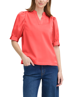 ICHI Letta V-Neck Top, Teaberry, Teaberry