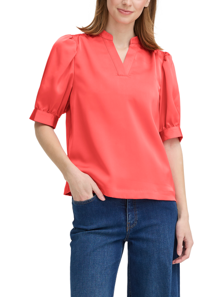 ICHI Letta V-Neck Top, Teaberry, Teaberry