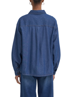 ICHI Archer Relaxed Fit Long Sleeve Shirt, Medium Blue - view 2, Medium Blue