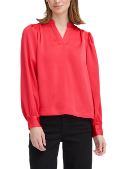 ICHI Letta V-Neck Long Sleeve Top, Teaberry, Teaberry