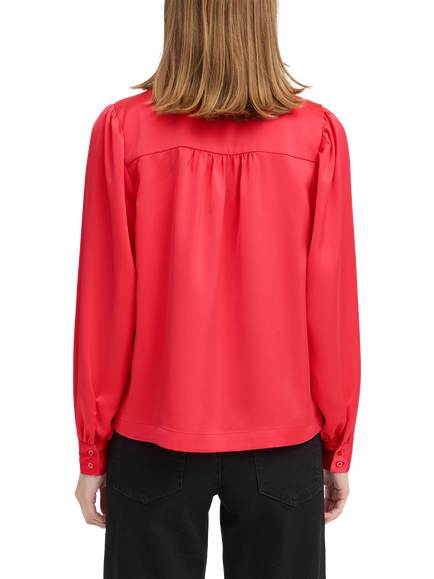 ICHI Letta V-Neck Long Sleeve Top, Teaberry - view 2, Teaberry