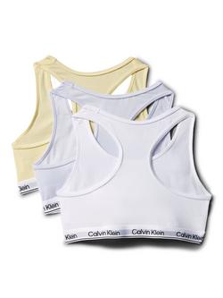 Calvin Klein Kids' Non-Wired Cotton Blend Bralette, Pack of 3, Multi - view 2, Multi