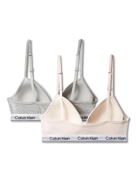 Calvin Klein Kids' Non Padded Bra, Pack of 2, Grey/Off White - view 2, Grey/Off White