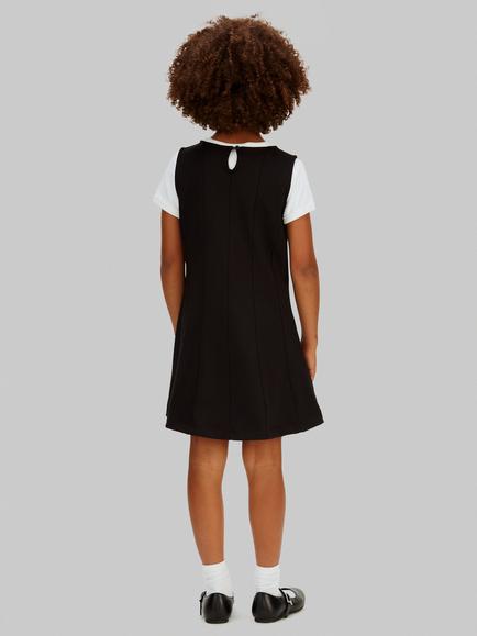 Calvin Klein Kids' Seamed Punto Milano Dress, Black - view 2, Black
