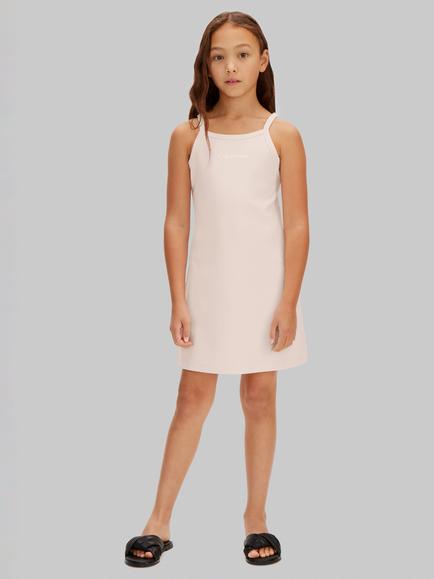 Calvin Klein Kids' Punto Milano Strap Dress, Pearl, Pearl