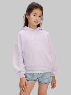 Calvin Klein Kids' Cotton Logo Hoodie, Island Lilac, Island Lilac