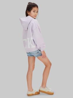 Calvin Klein Kids' Cotton Logo Hoodie, Island Lilac - view 2, Island Lilac