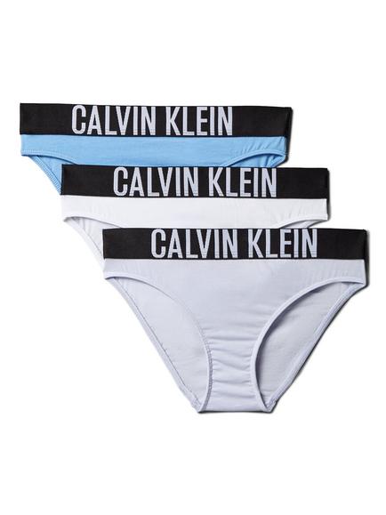 Calvin Klein Kids' Cotton Blend Bikini Briefs, Pack of 3, Blue/Multi, Blue/Multi
