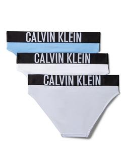 Calvin Klein Kids' Cotton Blend Bikini Briefs, Pack of 3, Blue/Multi - view 2, Blue/Multi