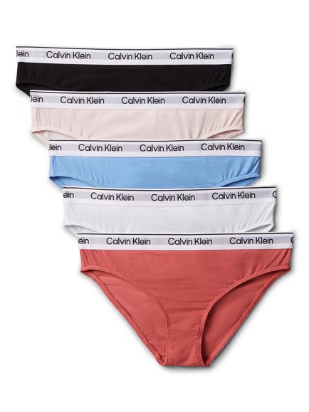 Calvin Klein Kids' Cotton Blend Bikini Briefs, Pack of 5, Multi, Multi